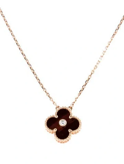 Pre-owned Van Cleef & Arpels 2017 Holiday Limited Edition Vintage Bull's Eye Alhambra Necklace, 16.25" In Multi