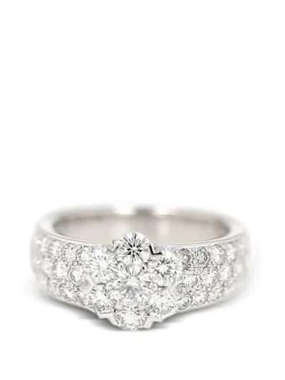 Pre-owned Van Cleef & Arpels 2020 Fleurette Diamond Ring In Silver