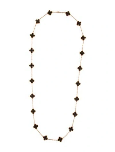 Pre-owned Van Cleef & Arpels 2023 Limited Edition Vintage Alhambra Long Necklace, 20 Motifs, 34" In Multi