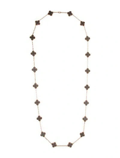 Pre-owned Van Cleef & Arpels 2023 Limited Edition Vintage Alhambra Long Necklace, 20 Motifs, 34" In Multi