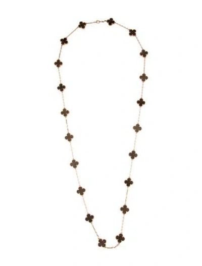 Pre-owned Van Cleef & Arpels 2023 Limited Edition Vintage Alhambra Long Necklace, 20 Motifs, 34.5" In Multi