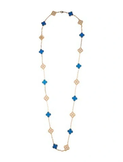 Pre-owned Van Cleef & Arpels 2024 Limited Edition Vintage Alhambra Long Necklace, 20 Motifs, 34" In Multi