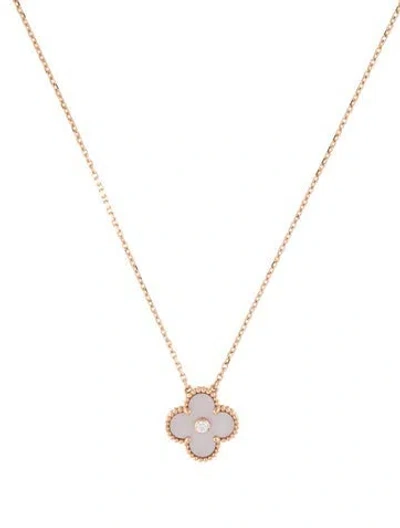 Pre-owned Van Cleef & Arpels 2025 Limited Edition Mother Of Pearl Vintage Alhambra Pendant Necklace, 16.25" In Multi