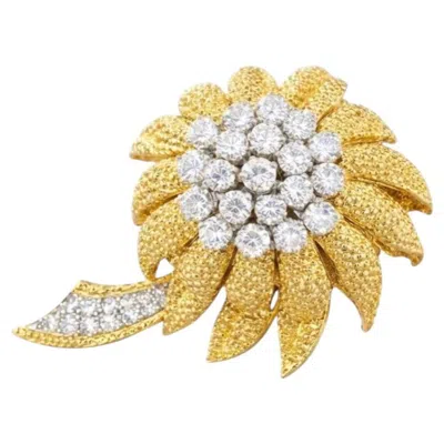 Pre-owned Van Cleef & Arpels 3 Carat Diamond Floral Brooch In Multi
