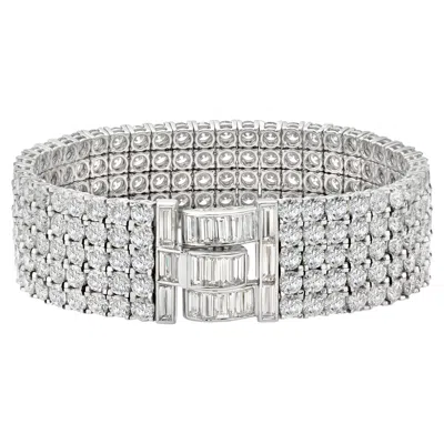 Pre-owned Van Cleef & Arpels 40ct Diamond Ribbon Bracelet In Multi