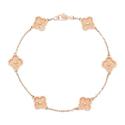 Pre-owned Van Cleef & Arpels Van Cleef And Arpels 6 Motif Sweet Alhambra Bracelet In Rose Gold In Red