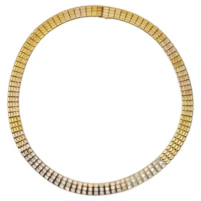 Pre-owned Van Cleef & Arpels 7 Carat Gold And Diamond Tri-colour Choker Necklace In Multi