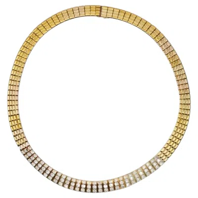 Pre-owned Van Cleef & Arpels 7 Carat Gold And Diamond Tri-colour Choker Necklace In Multiple