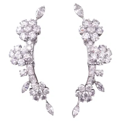 Pre-owned Van Cleef & Arpels 8 Carat Diamond Folie Des Pr�s Floral Dangle Earrings In Multiple