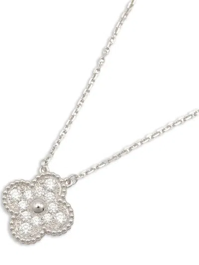 Pre-owned Van Cleef & Arpels Alhambra Diamond Necklace In White
