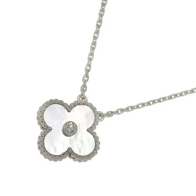 Pre-owned Van Cleef & Arpels Alhambra Gold (18k) Shell Necklace () In Silver