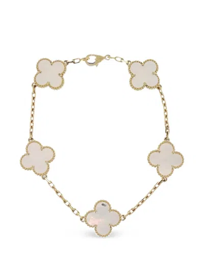 Pre-owned Van Cleef & Arpels Alhambra Mother-of-pearl Bracelet In Gold