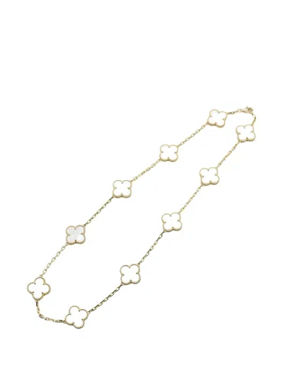 Pre-owned Van Cleef & Arpels Alhambra Mother-of-pearl Necklace In Gold