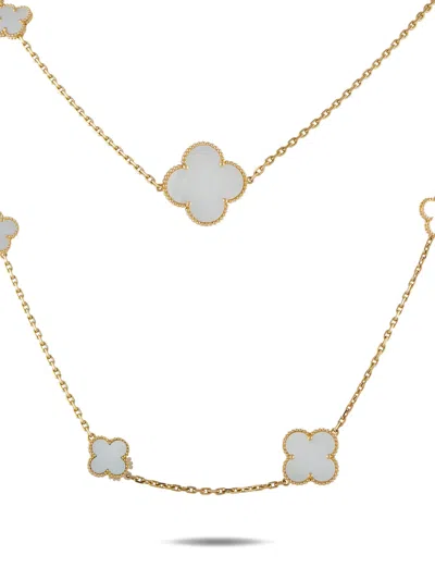 Pre-owned Van Cleef & Arpels Alhambra Mother-of-pearl Necklace In Gold
