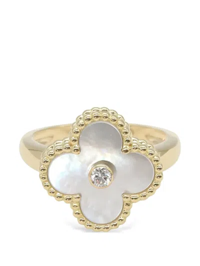 Pre-owned Van Cleef & Arpels Alhambra Mother-of-pearl Ring In Gold