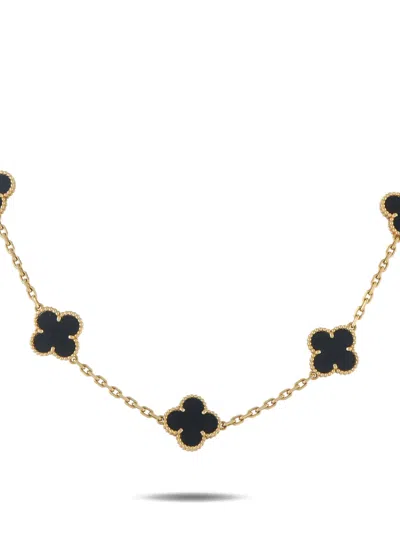 Pre-owned Van Cleef & Arpels Alhambra Ten-motif Necklace In Gold