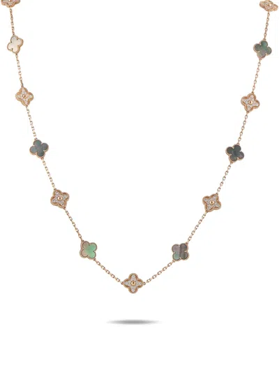 Pre-owned Van Cleef & Arpels Arpels Alhambra Mother-of-pearl Necklace In Pink