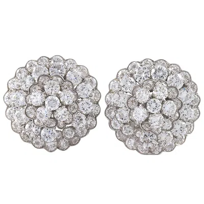 Pre-owned Van Cleef & Arpels Blooming Diamond Cluster Stud Earrings In Multi