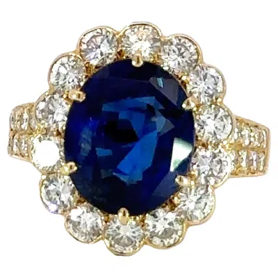 Pre-owned Van Cleef & Arpels Burma Sapphire 6.23 Ct Ring W/certificates In Blue