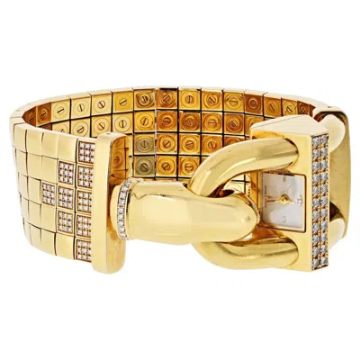 Pre-owned Van Cleef & Arpels Cadenas 18k Yellow Gold Diamond Five Row Ladies Watch