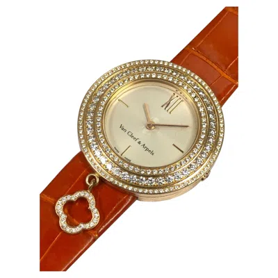 Pre-owned Van Cleef & Arpels "charms" Large Diamond And Rose Gold Wrist Watch In Red
