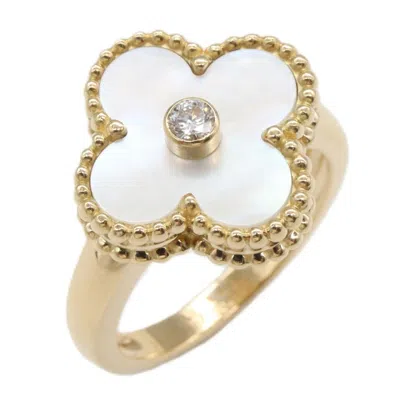 Pre-owned Van Cleef & Arpels Clear White Yellow Gold Yellow Gold (18k) Band Ring () In Clear, White, Yellow Gold