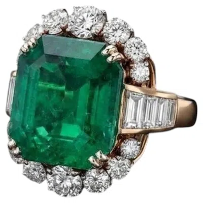 Pre-owned Van Cleef & Arpels Colombian 20 Carat Emerald Ring In Green