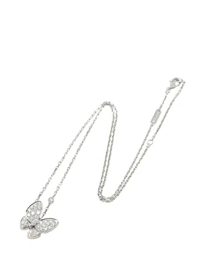Pre-owned Van Cleef & Arpels De Butterfly Diamond Necklace In Silver