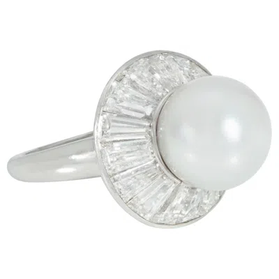 Pre-owned Van Cleef & Arpels Diamond And Pearl Ballerina-set Ring In Multiple