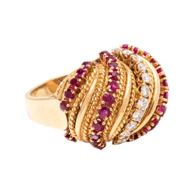 Pre-owned Van Cleef & Arpels Diamond & Ruby Yellow Gold Ring