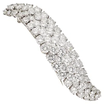 Pre-owned Van Cleef & Arpels Diamond Flame Brooch In Red