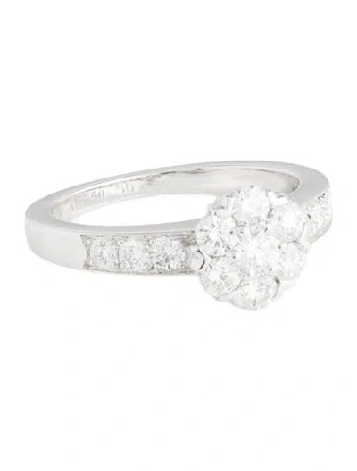 Pre-owned Van Cleef & Arpels Diamond Fleurette Ring, 1 Row, Small Model In Multi