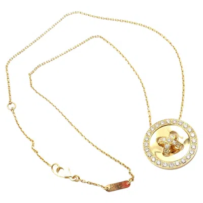 Pre-owned Van Cleef & Arpels Diamond Gold Button Pendant Necklace In Multi