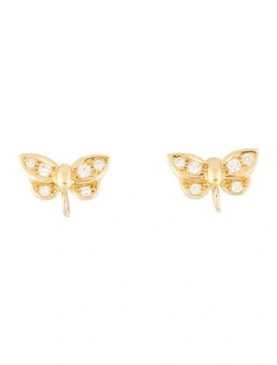 Pre-owned Van Cleef & Arpels Diamond Papillon Clip-on Earrings In Multi