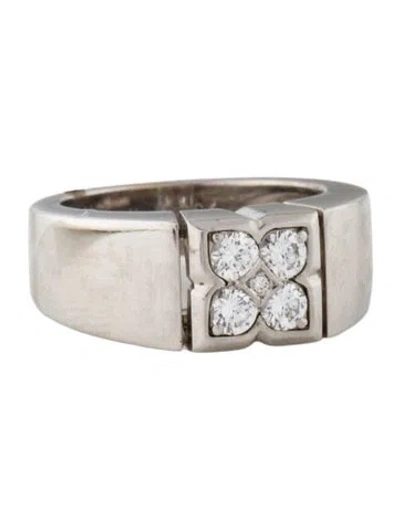 Pre-owned Van Cleef & Arpels Diamond Quatrefoil Cocktail Ring In Multi