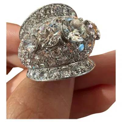 Pre-owned Van Cleef & Arpels Diamond Ring In Platinum, 1960s–1970s In Multi