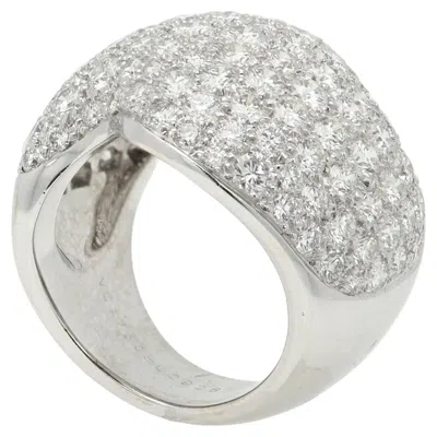 Pre-owned Van Cleef & Arpels Diamond Ring Pave Cluster Diamonds Dome Style In Multiple