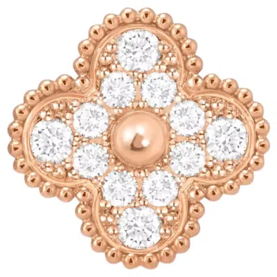 Pre-owned Van Cleef & Arpels Diamond Vintage Alhambra Single Earring In 18k Rose Gold By Van Cleef And Arpels In Red