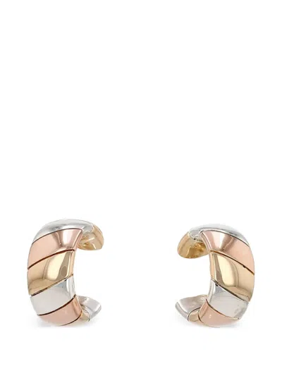 Pre-owned Van Cleef & Arpels Dome-shaped Hoop Earrings In Gold