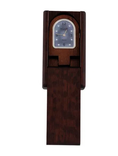 Pre-owned Van Cleef & Arpels Domino Clock Wood Travel Pocket Watch In Multicolor