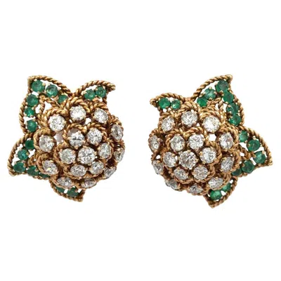 Pre-owned Van Cleef & Arpels Van Cleef And Arpels Emerald And Diamond Earrings In Green