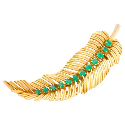 Pre-owned Van Cleef & Arpels Van Cleef & Arpel�s Emerald Brooch In Green