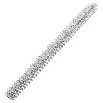 Pre-owned Van Cleef & Arpels Five Row Diamond Bracelet, Platinum And 18k In Multi