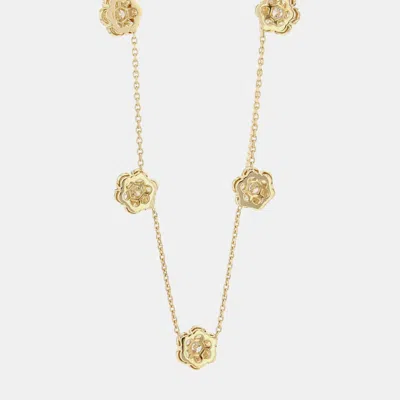 Pre-owned Van Cleef & Arpels Fleurette 18k Yellow Gold Diamond Necklace