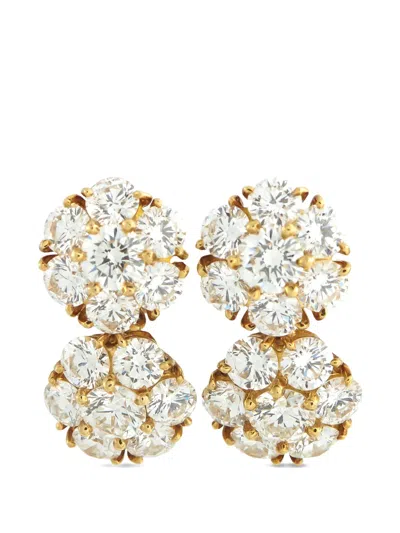 Pre-owned Van Cleef & Arpels Fleurette Diamond Earrings In Gold