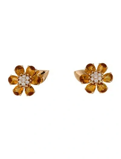 Pre-owned Van Cleef & Arpels Fleurs D'hawaï Earrings In Multicolor