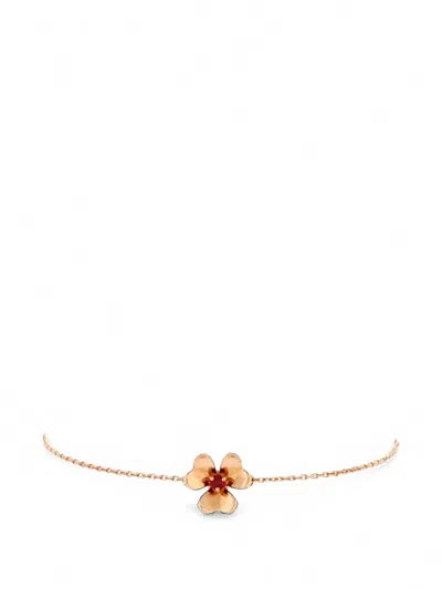 Pre-owned Van Cleef & Arpels Frivole 18k Rose Gold With Ruby Mini Bracelet In Pink