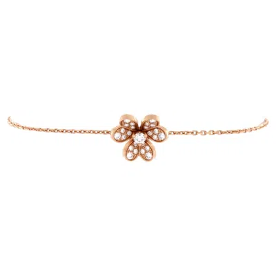 Pre-owned Van Cleef & Arpels Frivole Bracelet 18k Rose Gold With Pave Diamonds Mini In Red