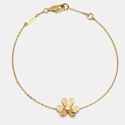 Pre-owned Van Cleef & Arpels Frivole Diamond 18k Yellow Gold Mini Bracelet
