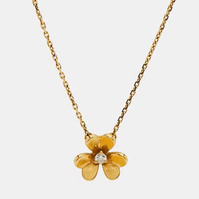 Pre-owned Van Cleef & Arpels Frivole Diamond 18k Yellow Gold Necklace